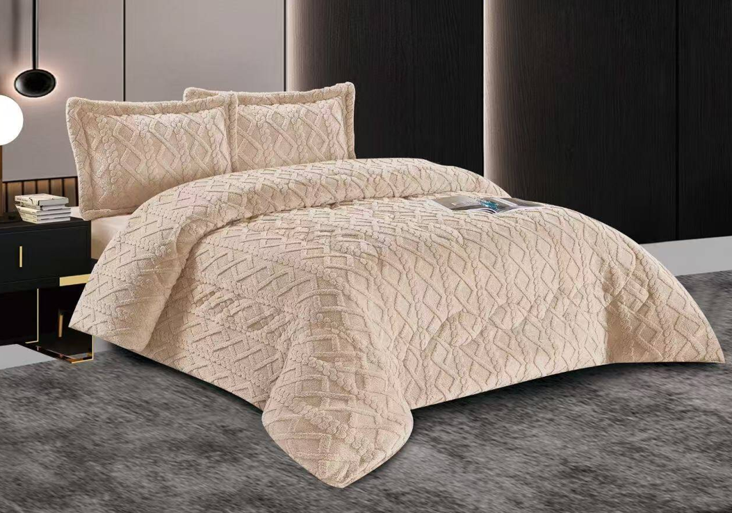 Cubrecamas de invierno con chiporro mariposa (1,5 y 2 plazas) - Color Beige