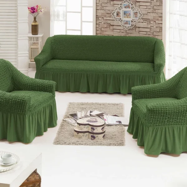 Cubresillón con vuelo - Diseño turco - Color verde